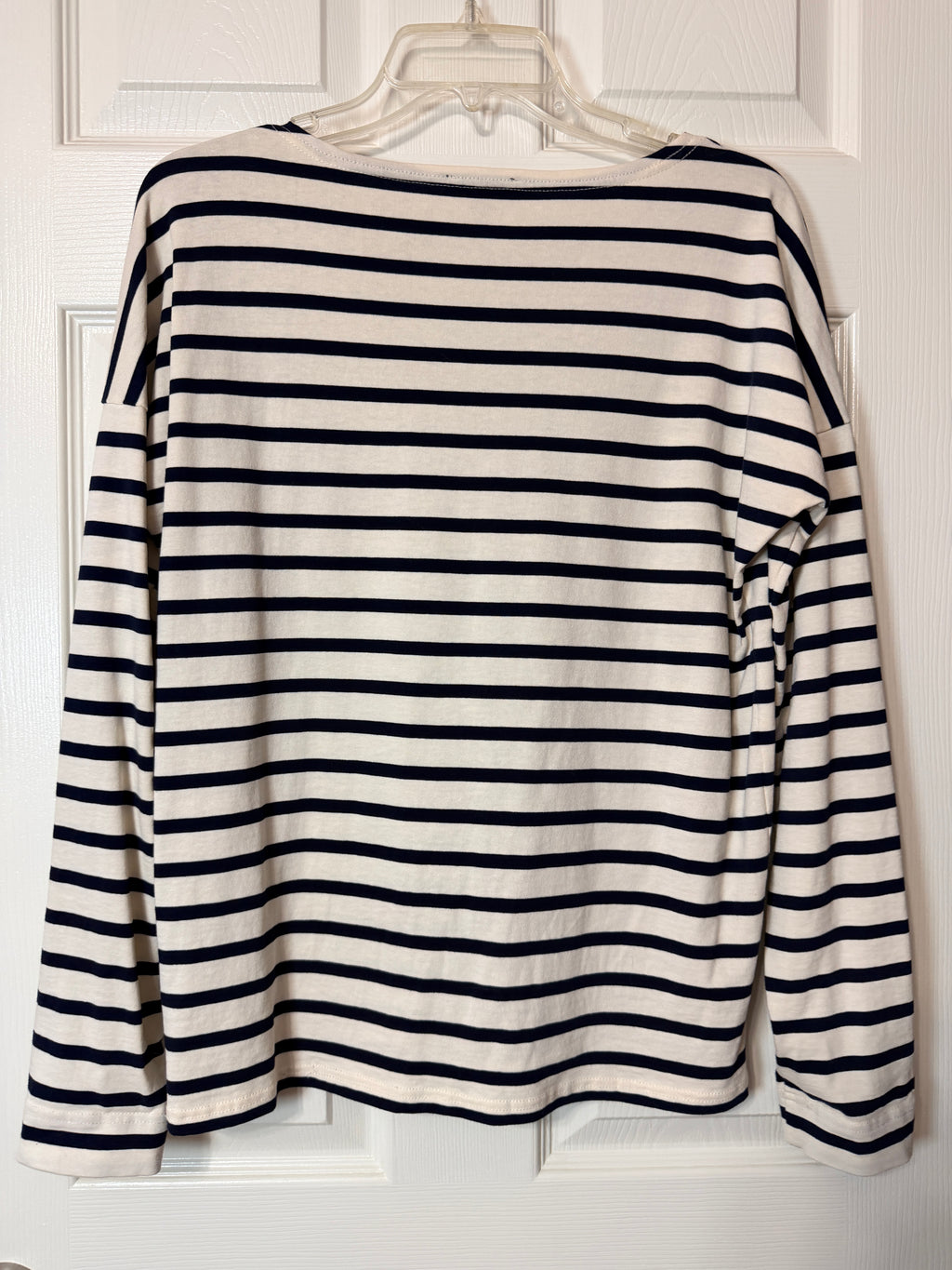 J.Crew navy-and-white striped long-sleeve tee