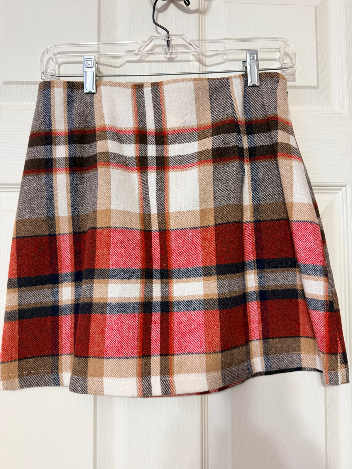Classic Tartan Wool Blend Mini Skirt Size Medium