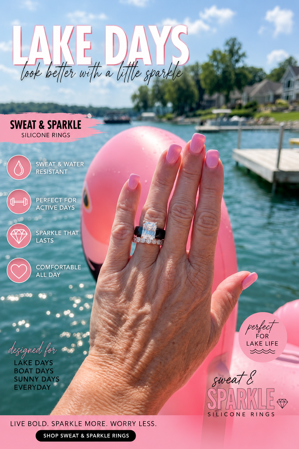 Sweat and Sparkle Silicone Rings