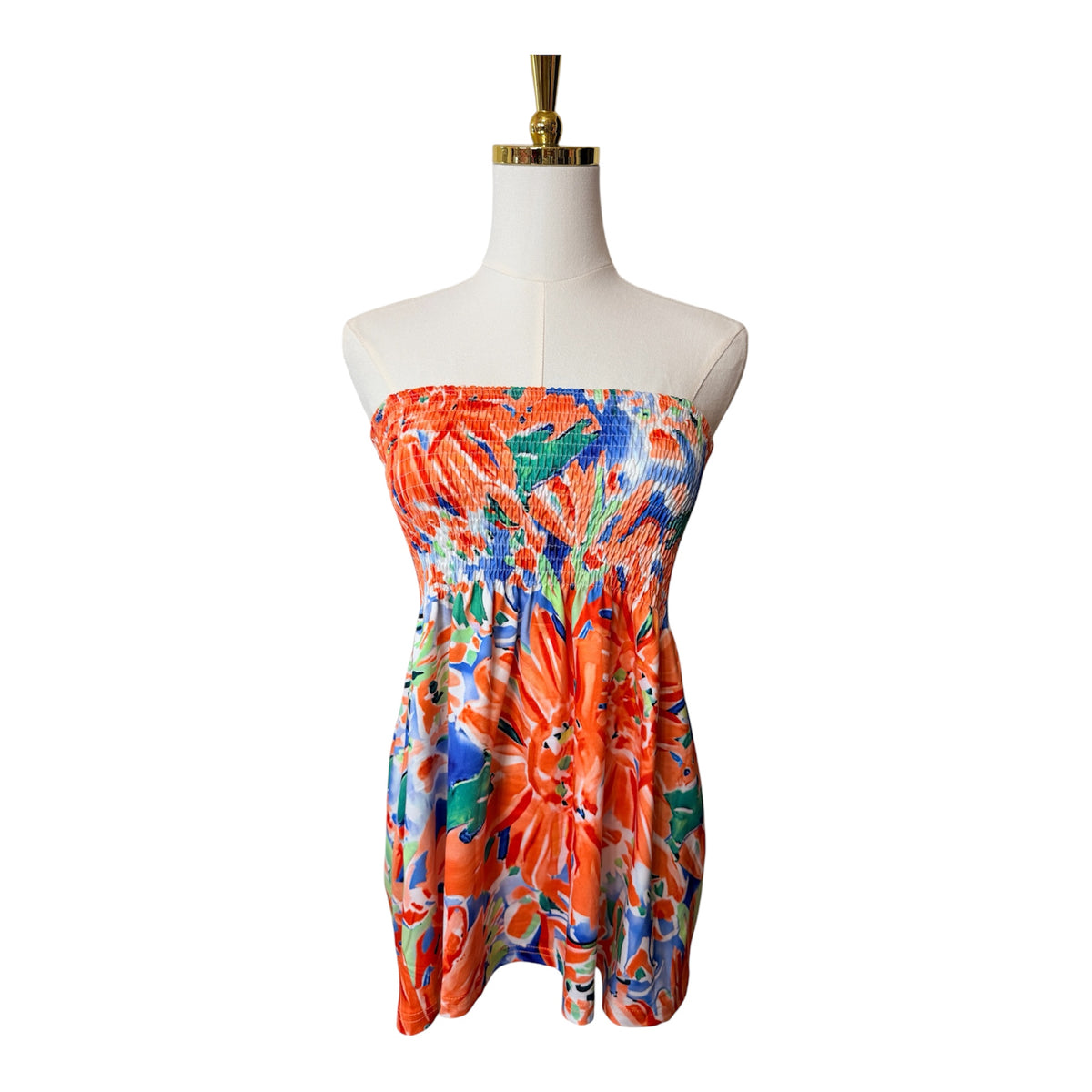 strapless smocked mini dress/skirt/top size medium
