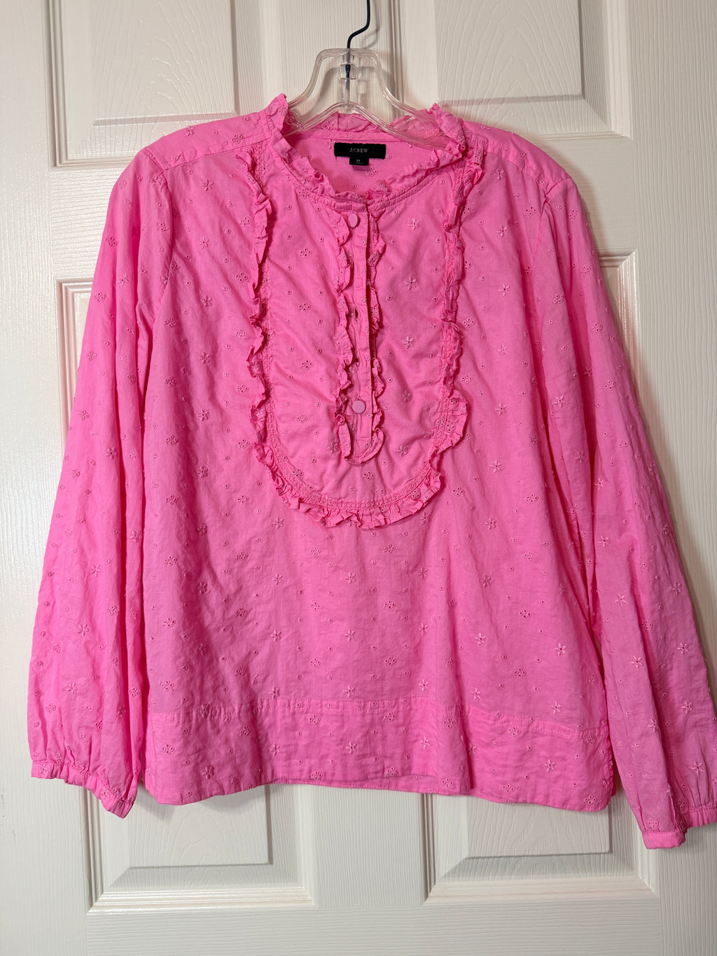 J Crew Ruffle Shirt in Floral Eyelet