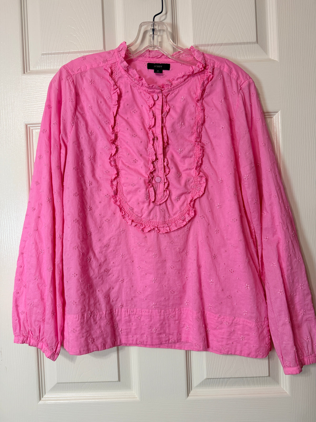 J Crew Ruffle Shirt in Floral Eyelet