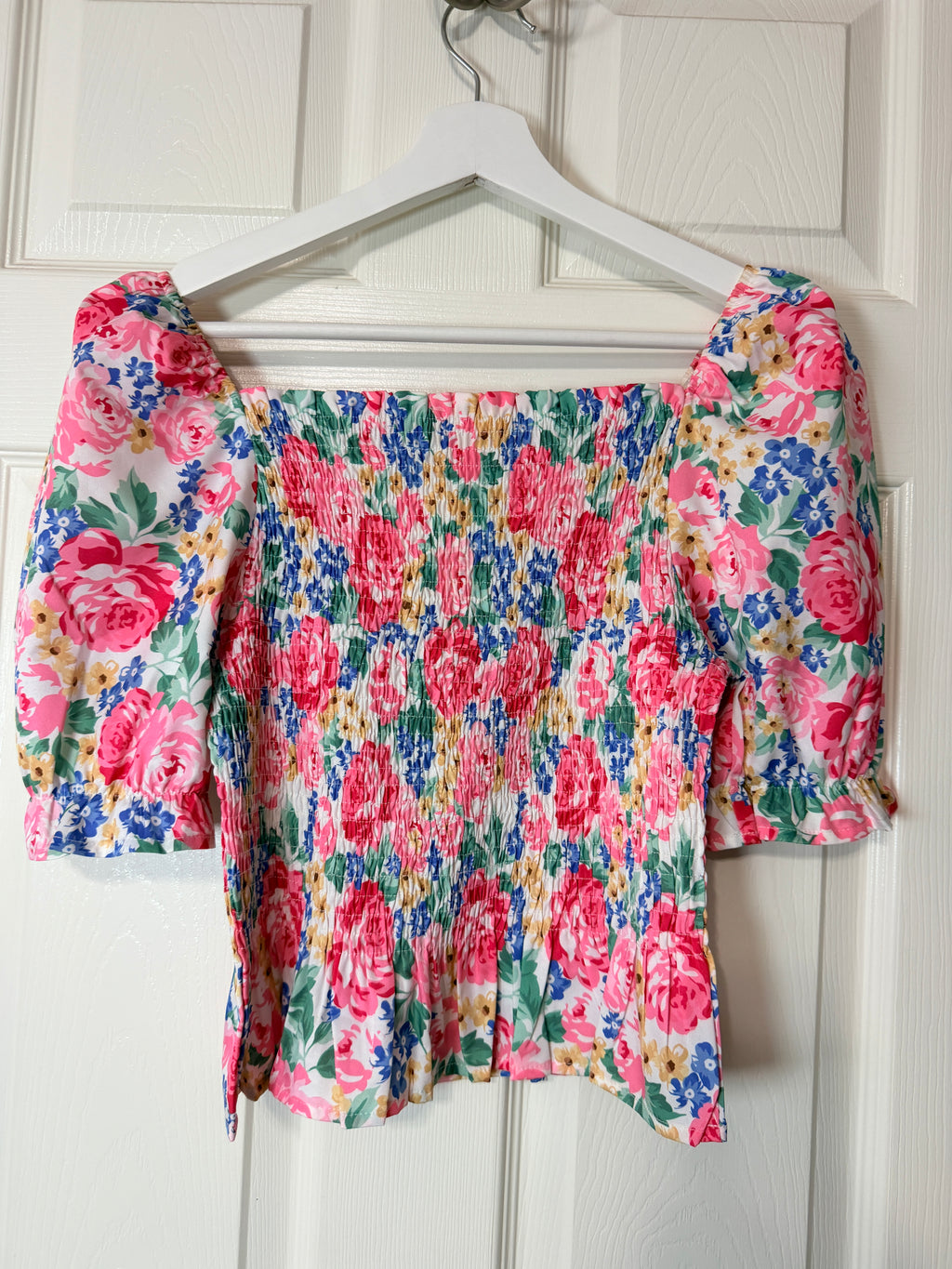 Smocked Babydoll On or Off-the-Shoulder Top Size Medium