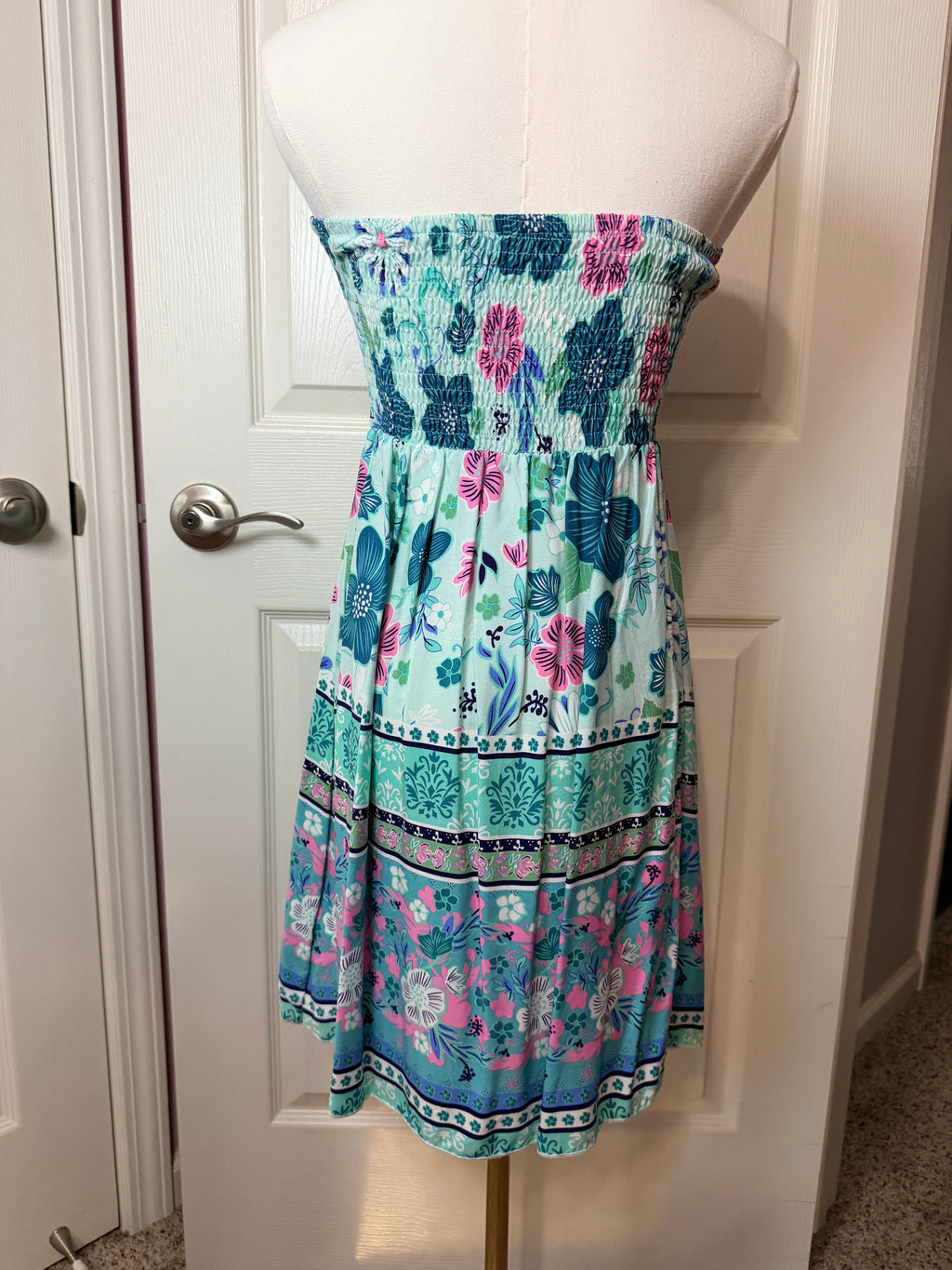 Smocked Strapless Dress Size Medium