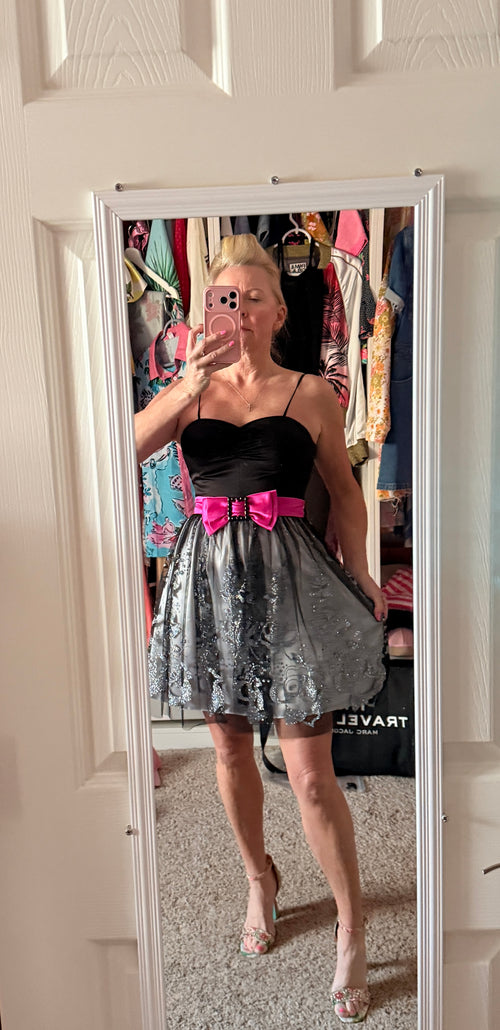 Adrianna Papell Glitter Tulle Dress