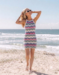 Crocheted chevron print dress