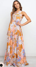 Floral Halter Maxi Dress