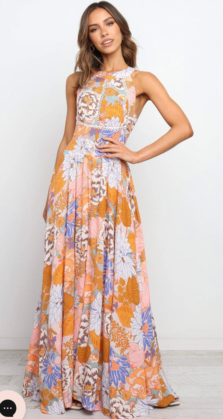 Floral Halter Maxi Dress