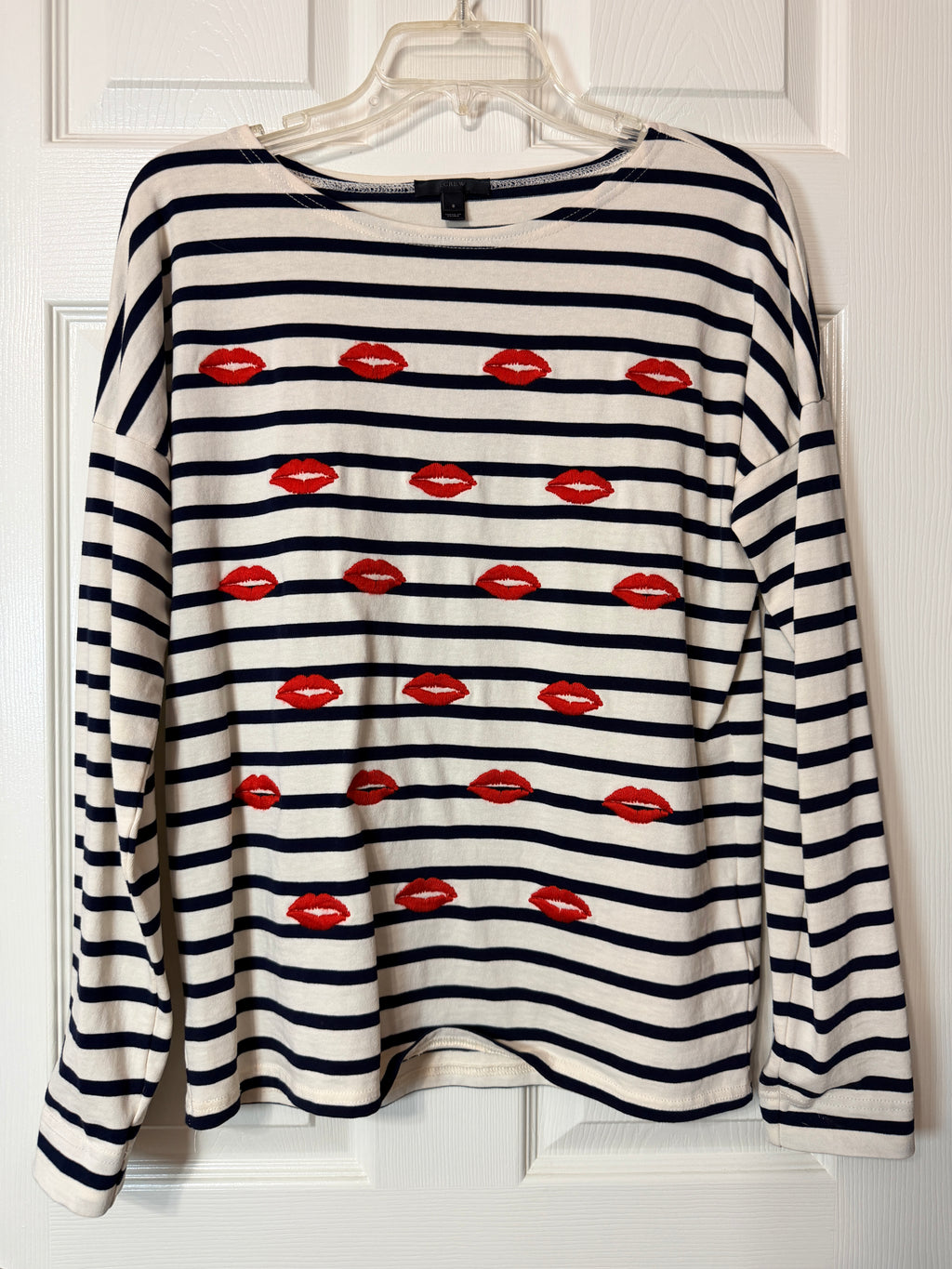 J.Crew navy-and-white striped long-sleeve tee
