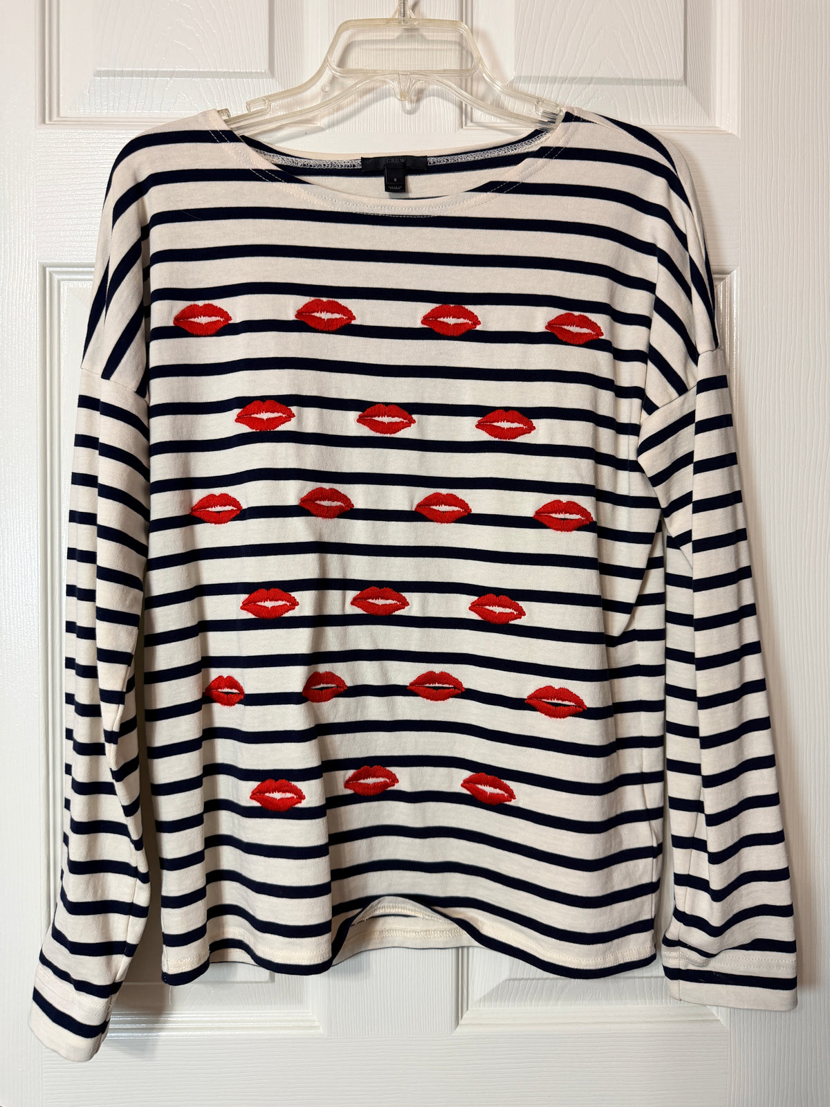 J.Crew navy-and-white striped long-sleeve tee