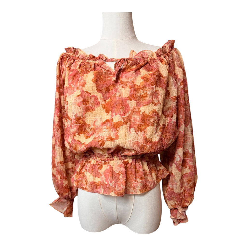 Flying Tomato Off-the-Shoulder Peplum Top Size Small