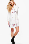 Embroidered Floral Mini Dress