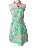 Lilly Pulitzer strapless mini Dress "Beach Bash" Print (30-day rental)