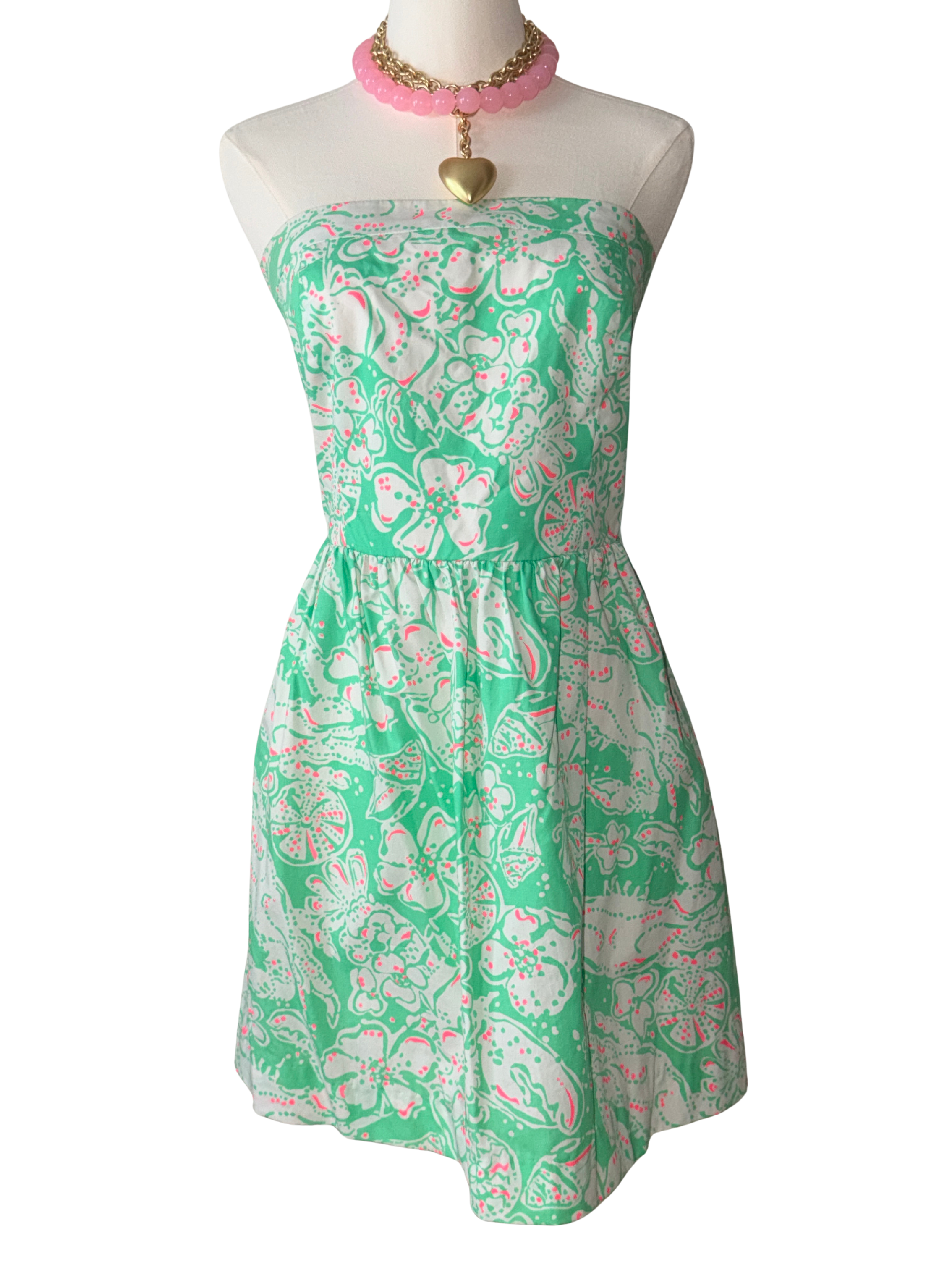 Lilly Pulitzer strapless mini Dress "Beach Bash" Print (30-day rental)