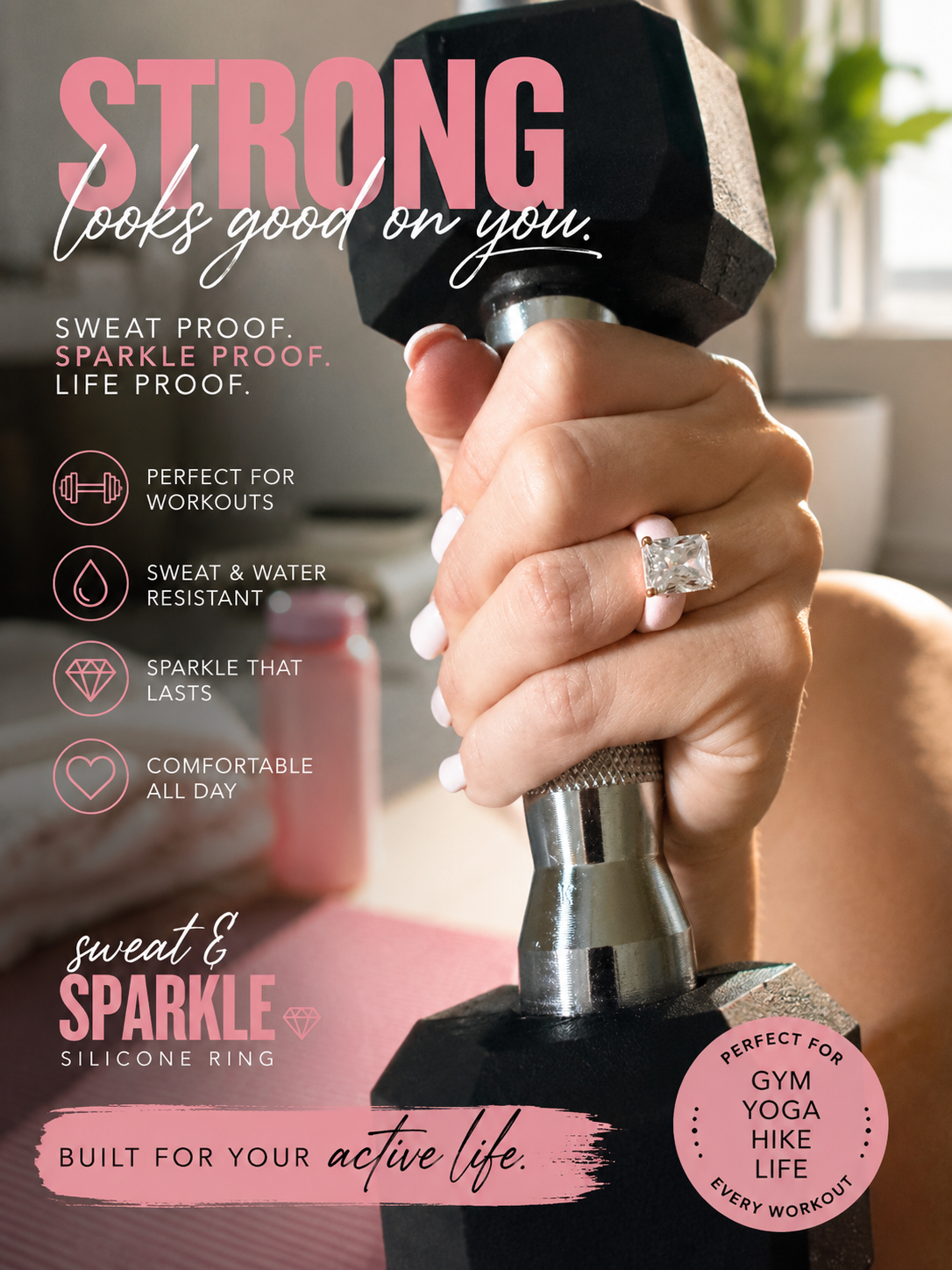 Sweat and Sparkle Silicone Rings