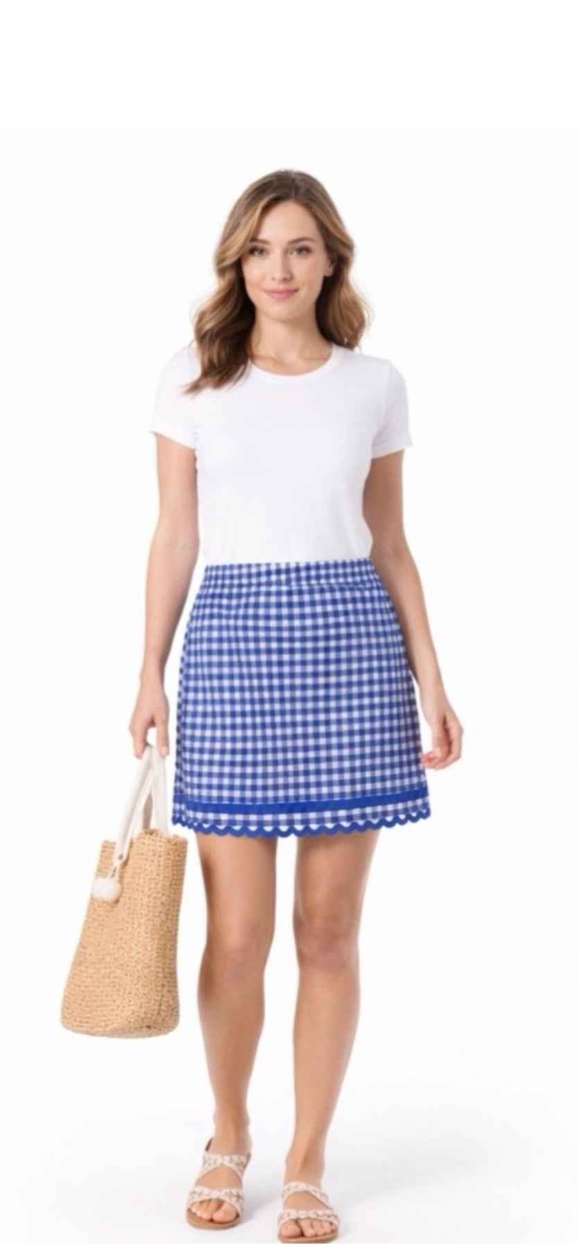 Gingham Stretch Skort