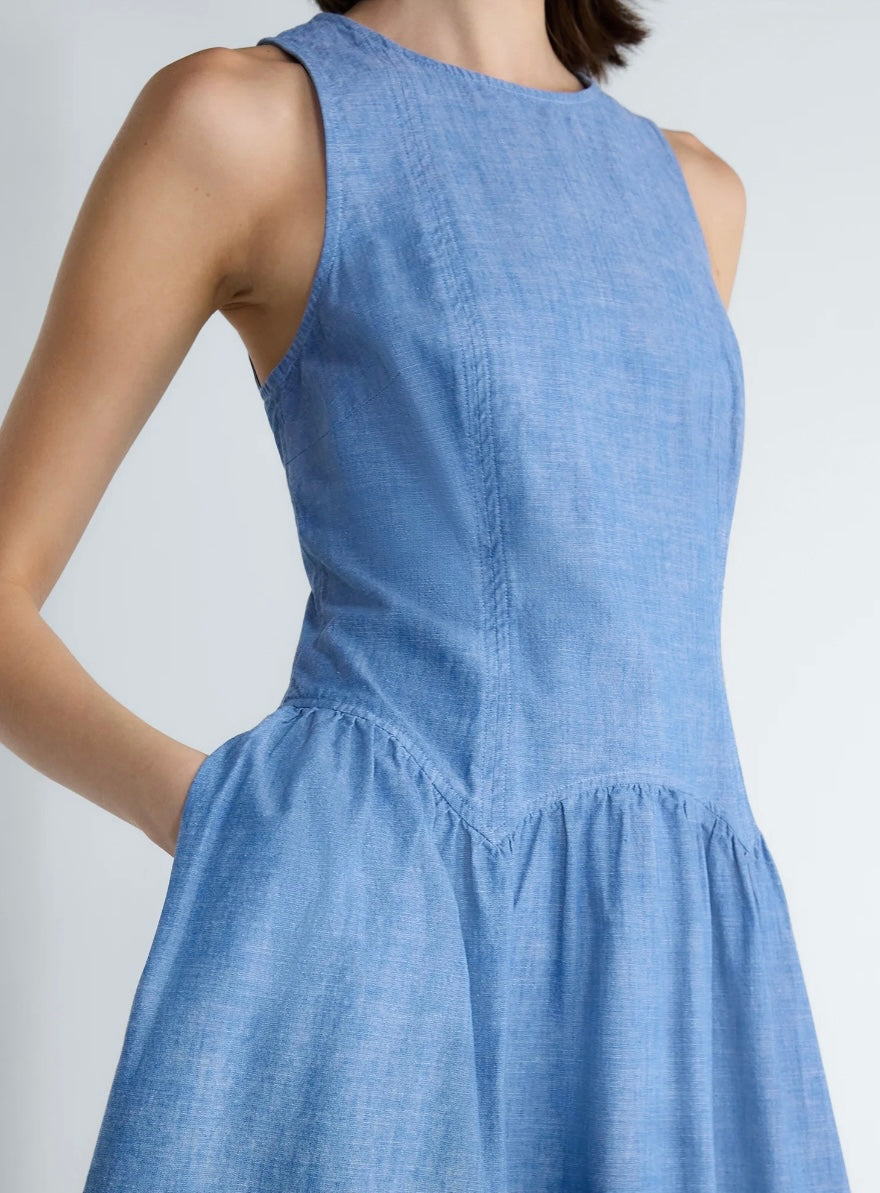 Sleeveless Denim Maxi Dress (30-day rental)