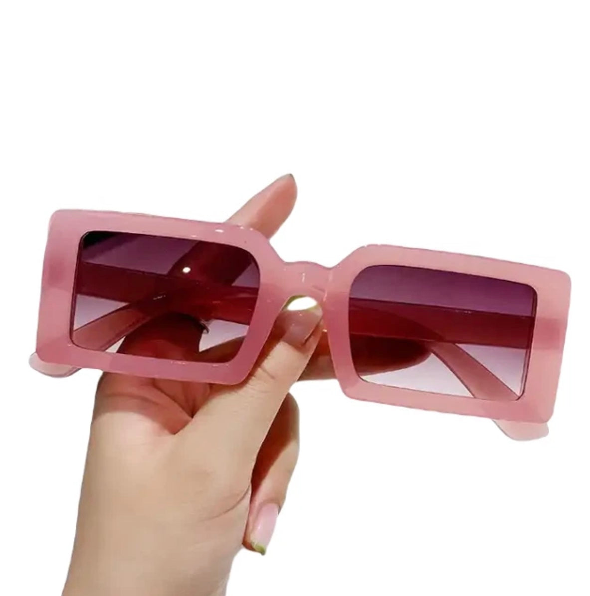 Pink rectangular sunglasses (30-day rental)