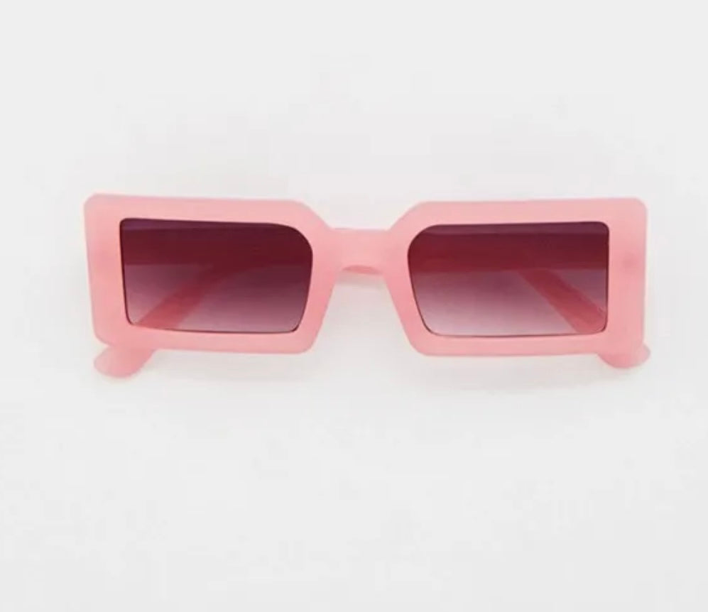 Pink rectangular sunglasses (30-day rental)