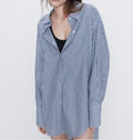 Zara Oversized Striped Poplin Top (30-day rental)