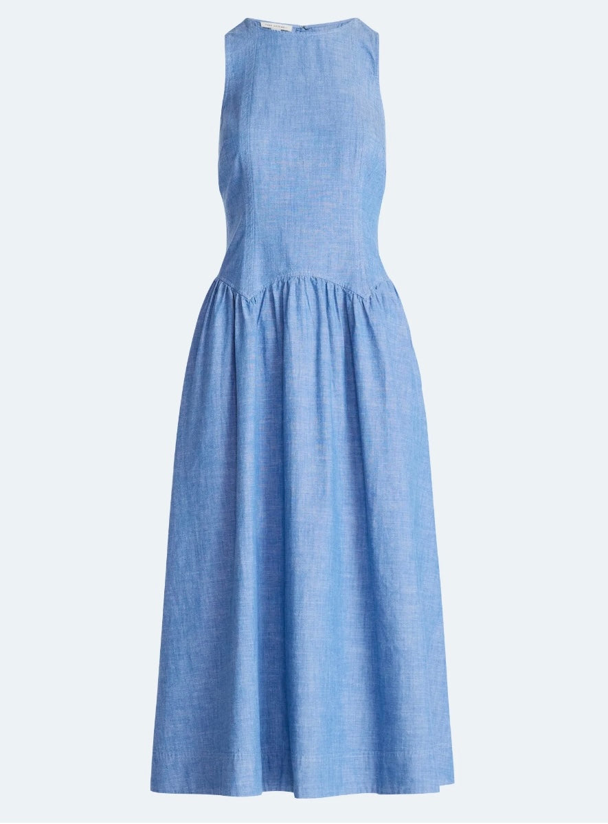 Sleeveless Denim Maxi Dress (30-day rental)