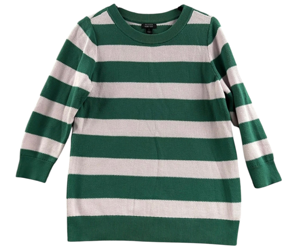 Halogen x Atlantic-Pacific sweater features green and pink stripes in a textured knit (30-day rental)