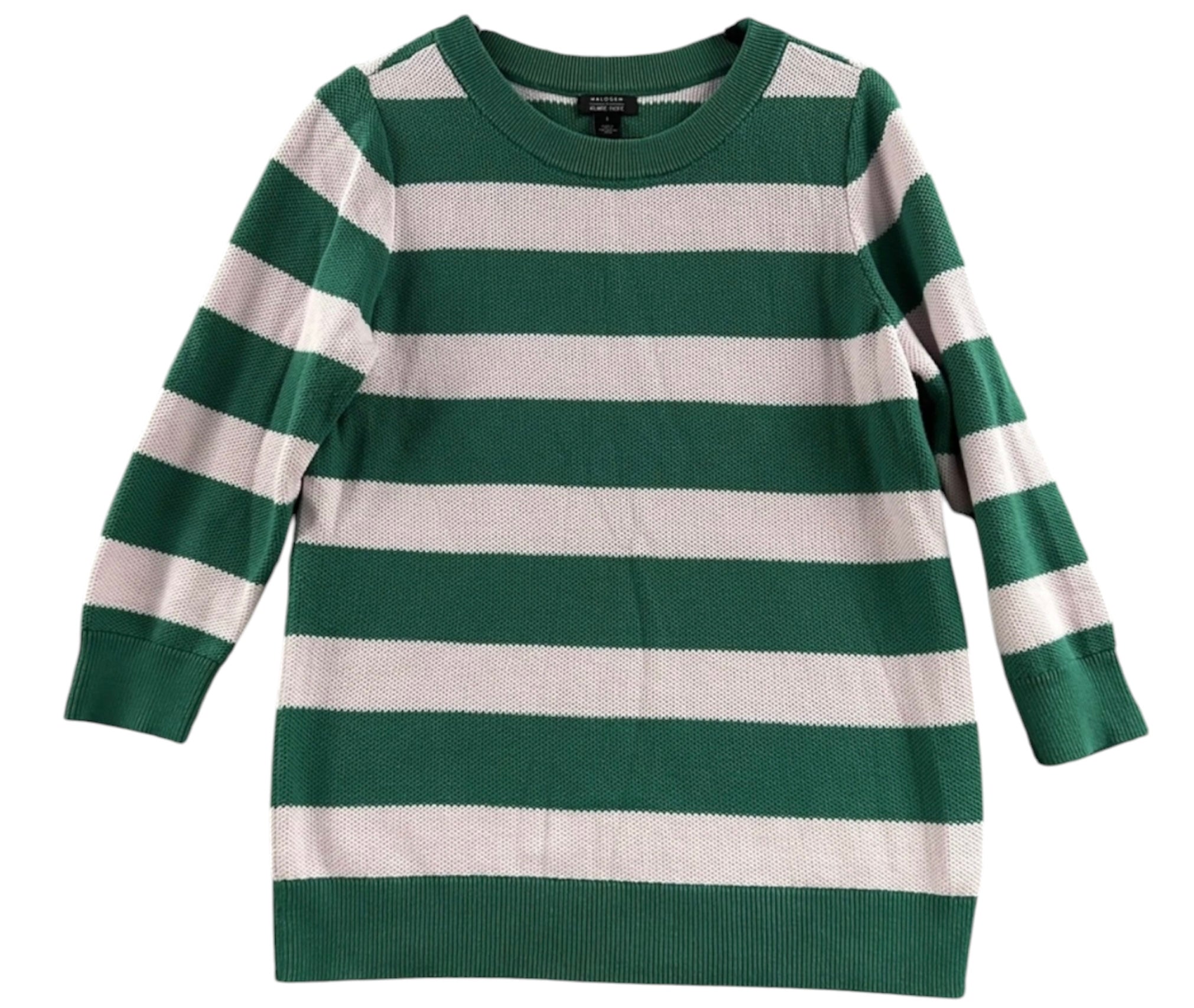 Halogen x Atlantic-Pacific sweater features green and pink stripes in a textured knit (30-day rental)