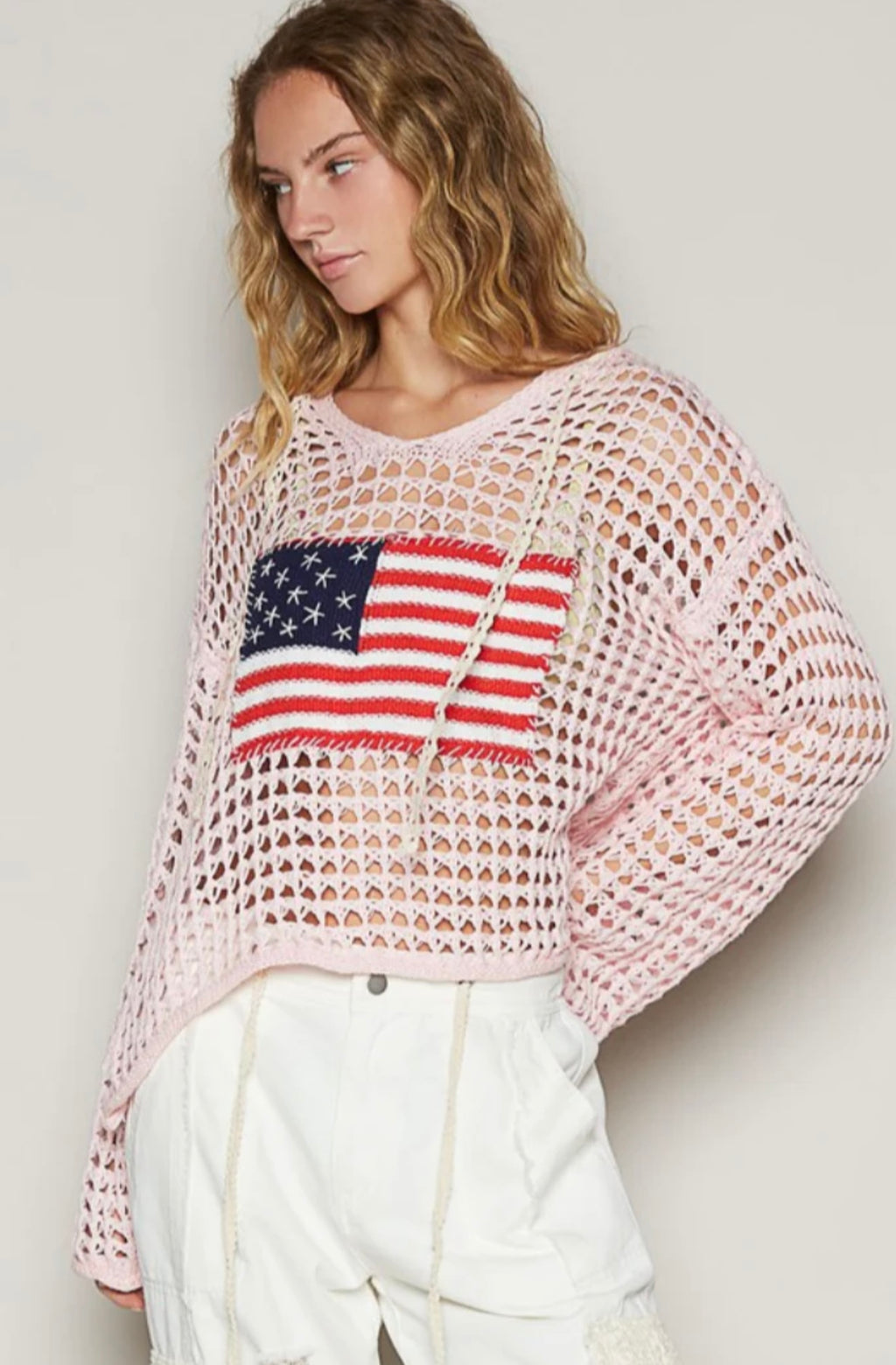 POL All American Open Knit Hoodie (30-day rental)