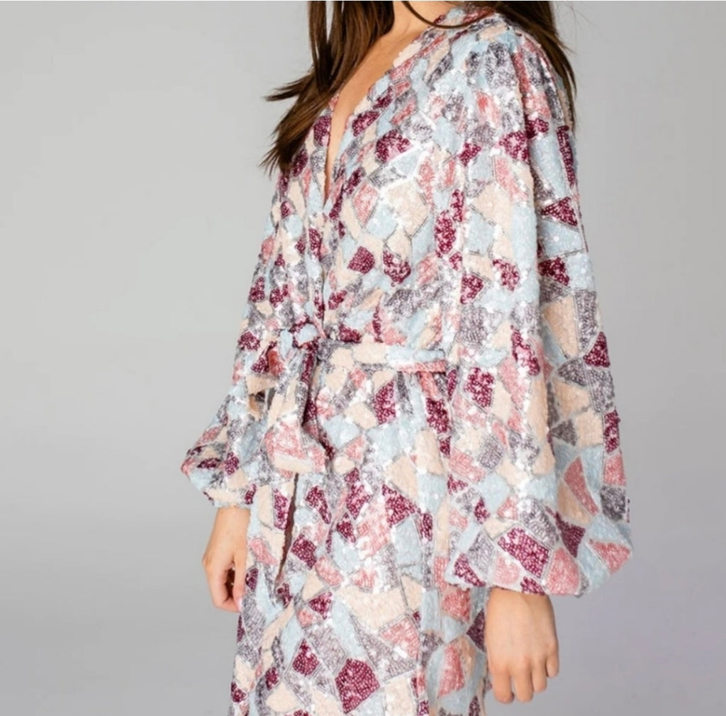 Buddy Love Sequin Wrap Dress