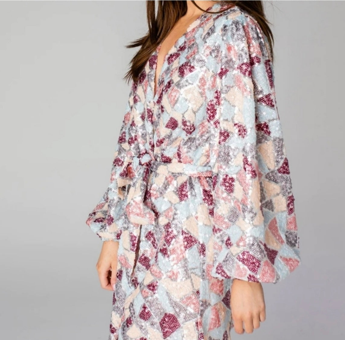 Buddy Love Sequin Wrap Dress