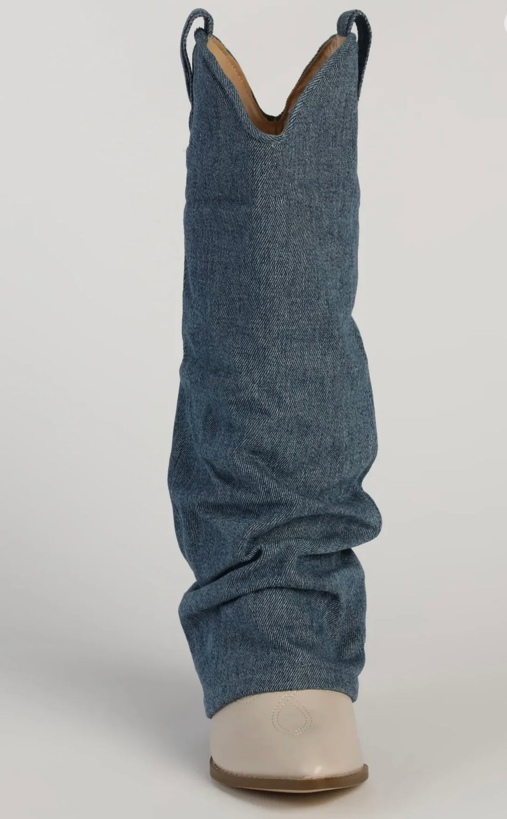 Denim Folded Over Western Boot (30-day rental)