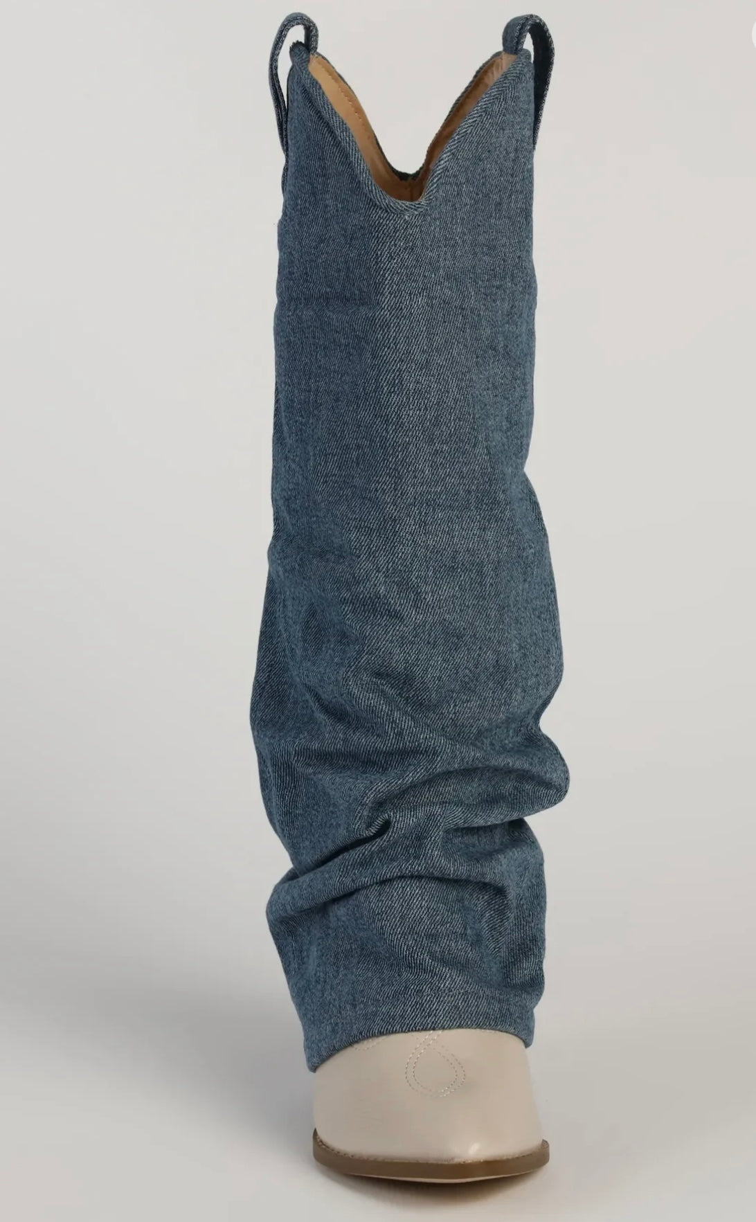 Denim Folded Over Western Boot (30-day rental)