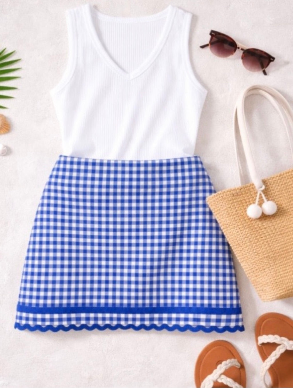 Gingham Stretch Skort
