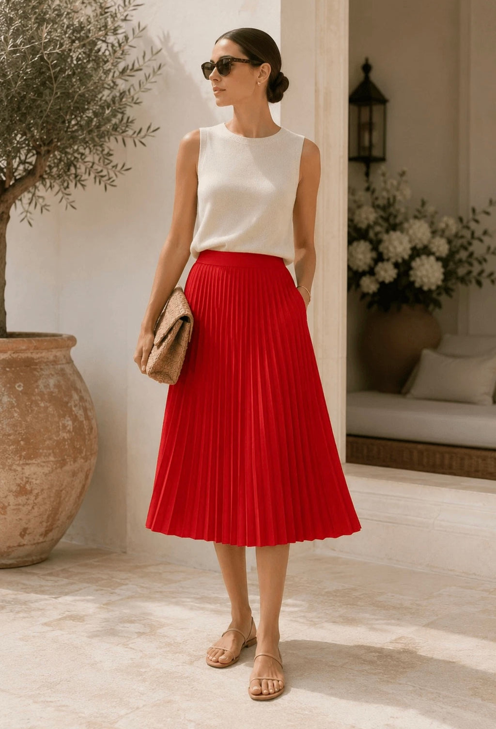 J Crew Red Midi Skirt (30-day rental)