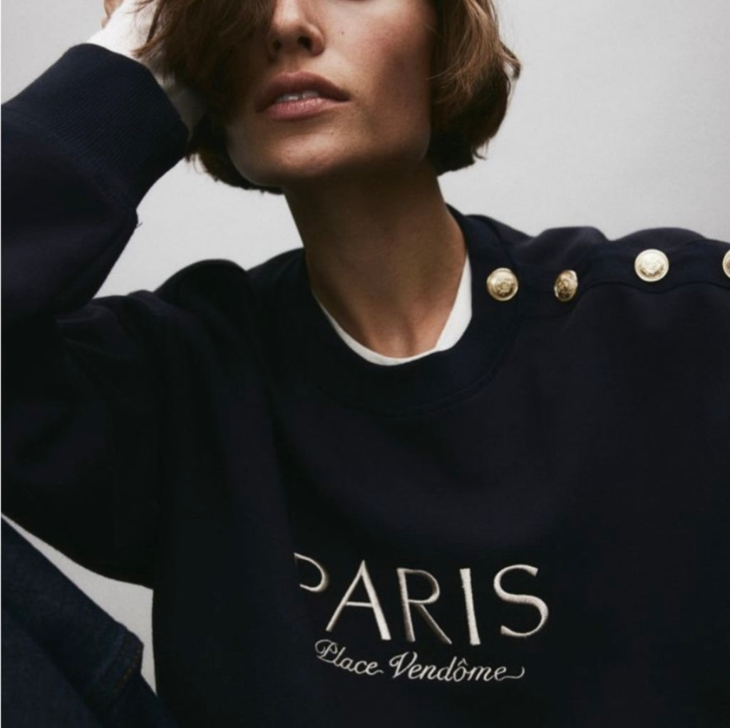 H&M navy blue Paris Place Vendome Sweatshirt size XS