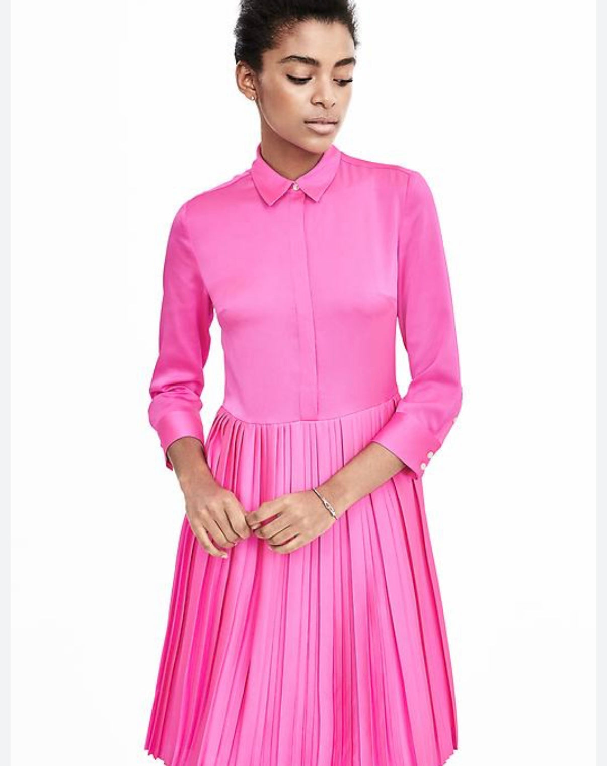 Banana Republic Pink Pleated Dress (30-day rental)