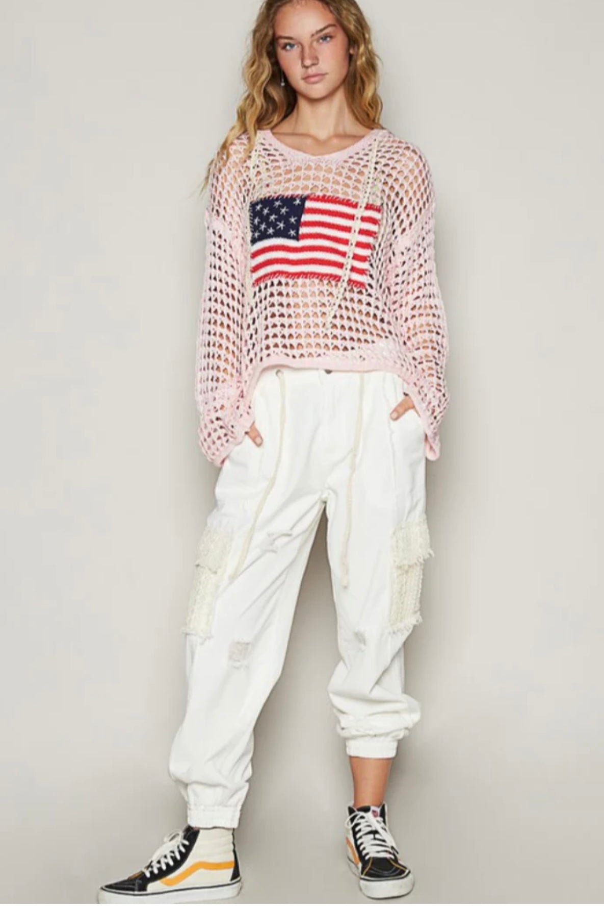 POL All American Open Knit Hoodie (30-day rental)