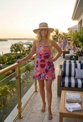 Floral Strapless, Wrap Mini Dress/Romper (30-day rental)