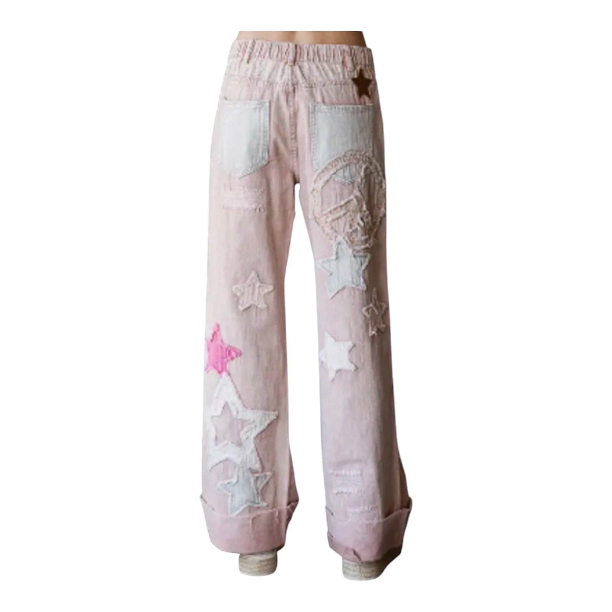 Oh Star Patch Cuffed Jeans (30-day rental)