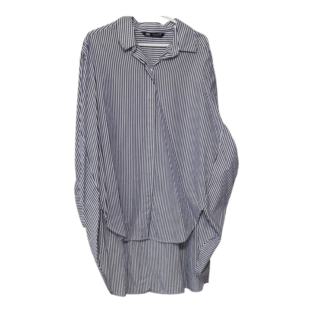 Zara Oversized Striped Poplin Top (30-day rental)