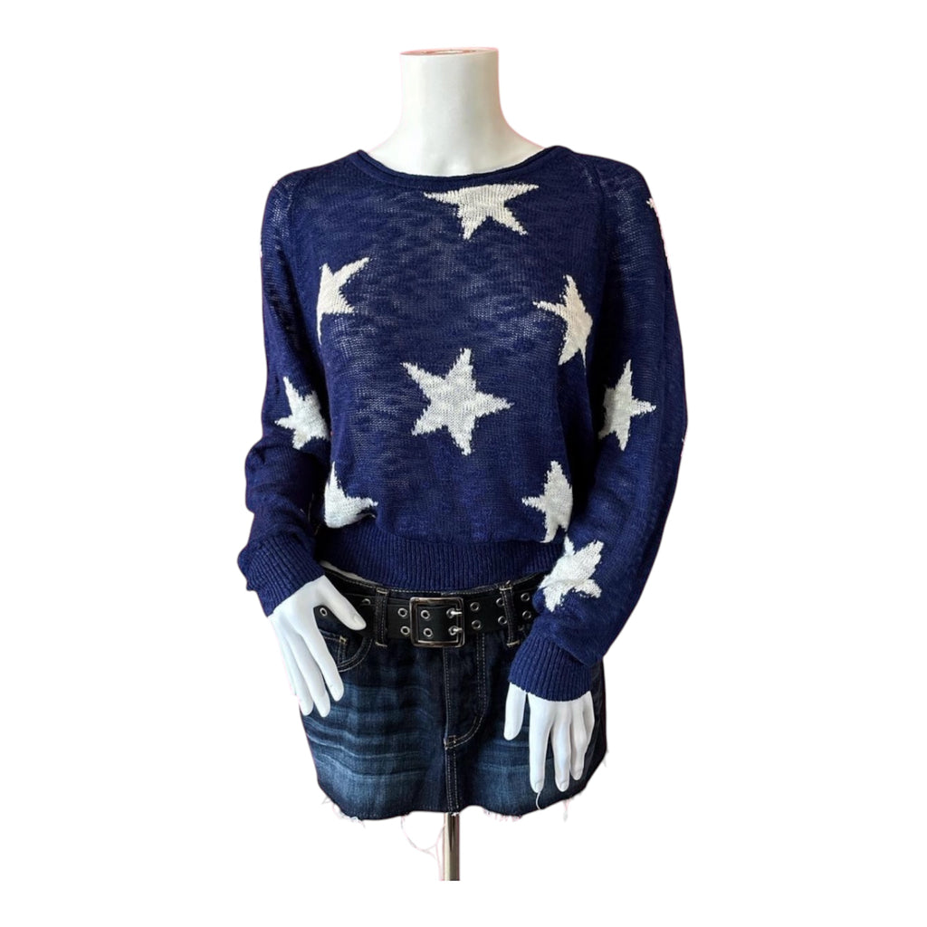 Blue Oversized Knit Star Sweater (30-day rental)