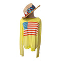 Patriot Straw Sun Hat features sparkly sequin "USA" lettering and a distinctive star accent (30-day rental)