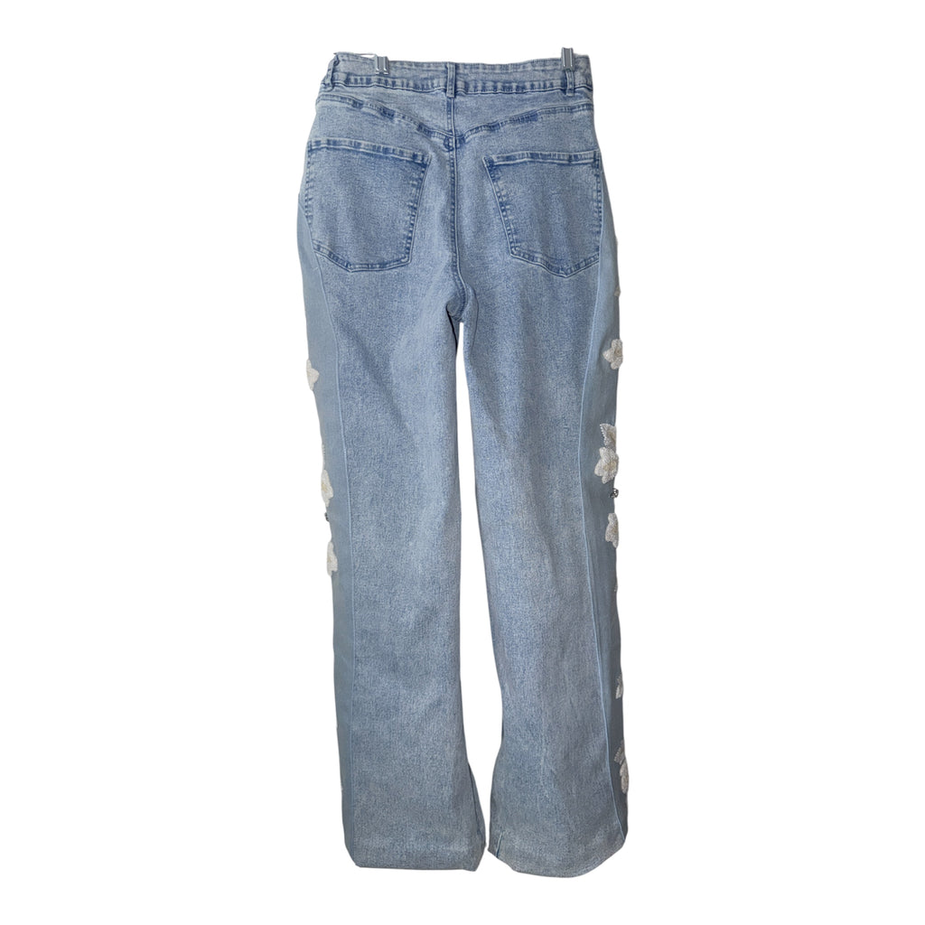 Blue B Floral Appliqué Jeans (30-day rental)