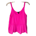 AQUA tank top vibrant pink and features a flowy peplum hem (30-day rental)