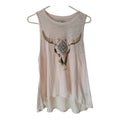 Chaser sleeveless tank top light pink color, bull or steer skull graphic (30-day rental)