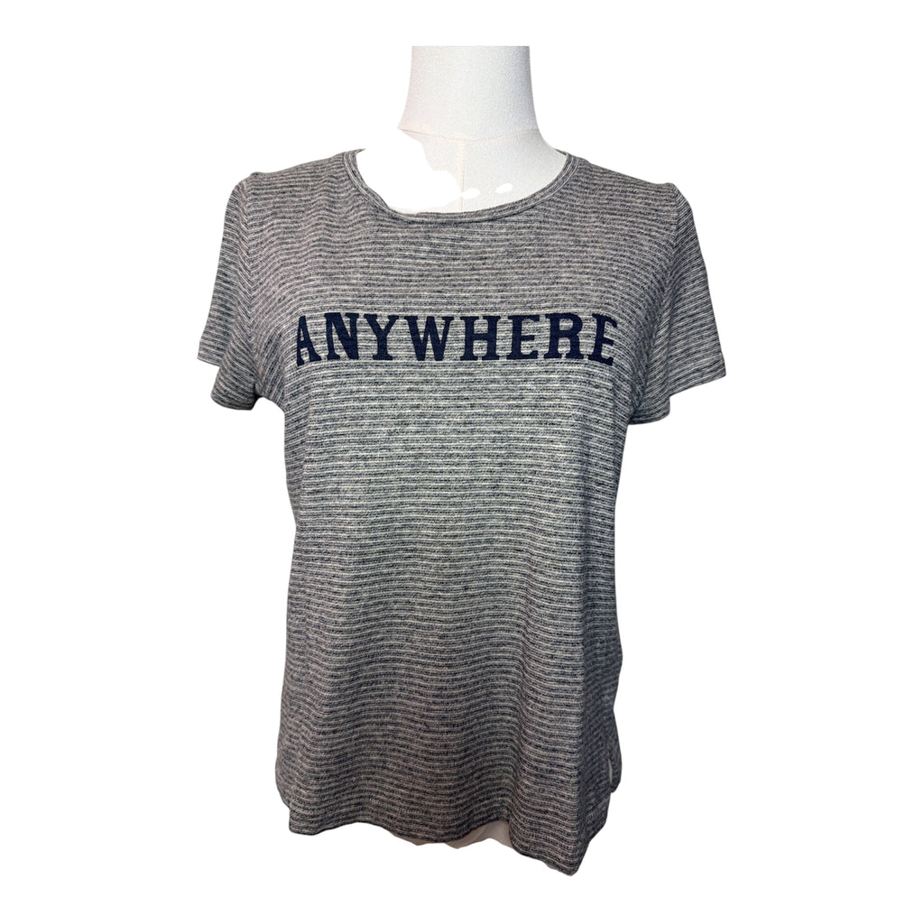 Gray Striped Short Sleeve T-Shirt