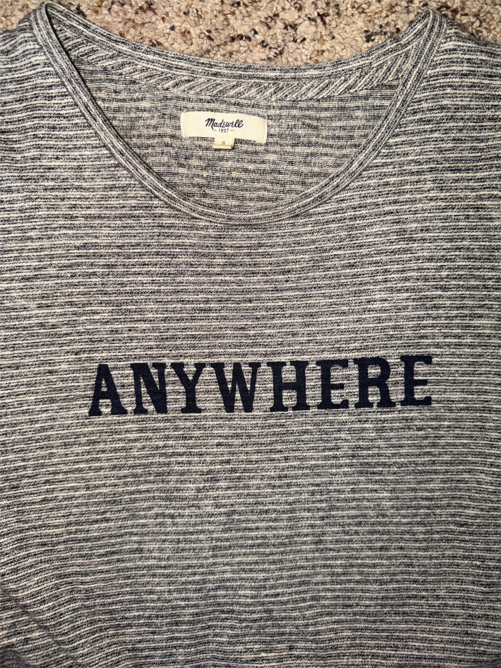 Gray Striped Short Sleeve T-Shirt