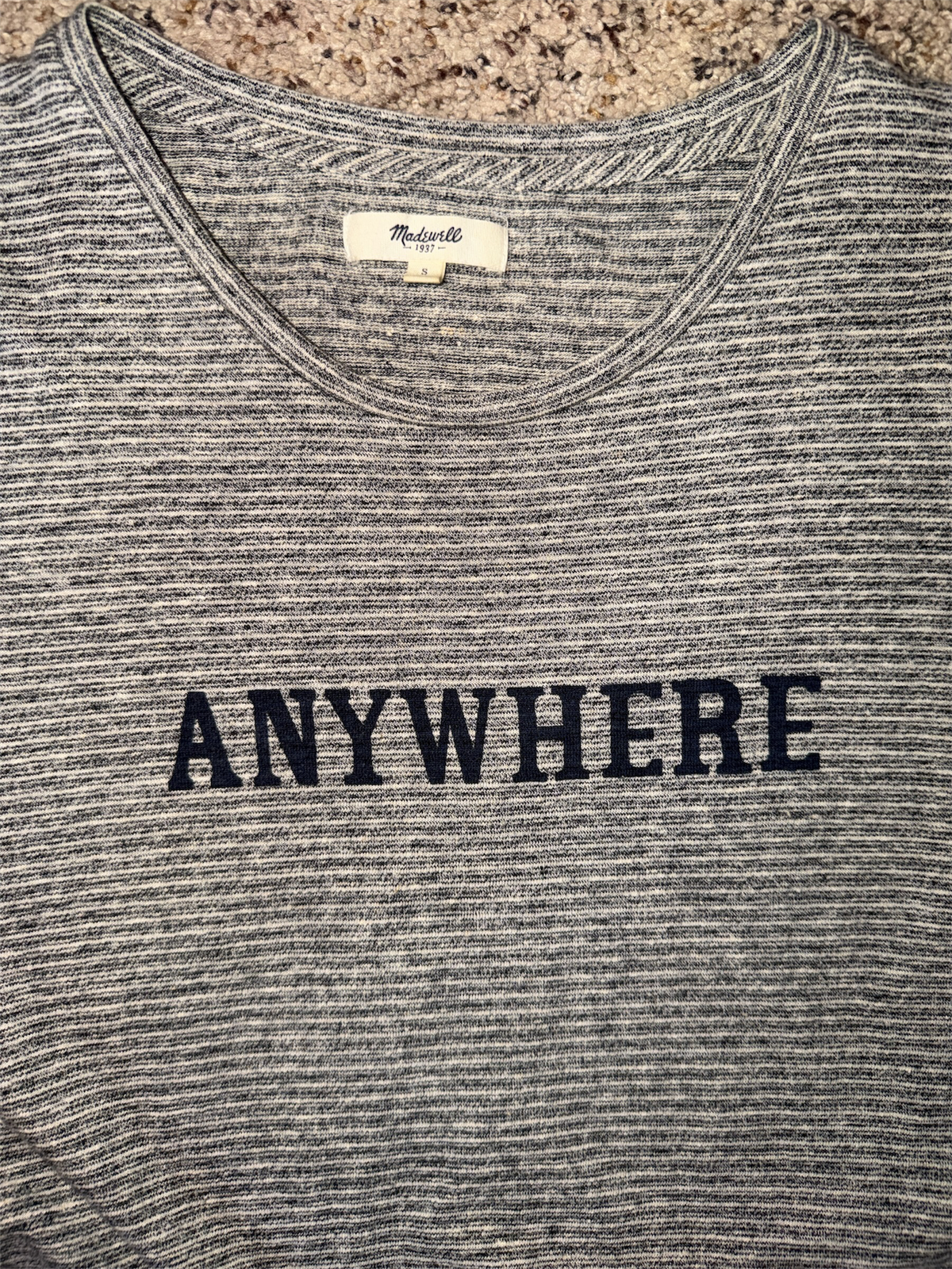 Gray Striped Short Sleeve T-Shirt