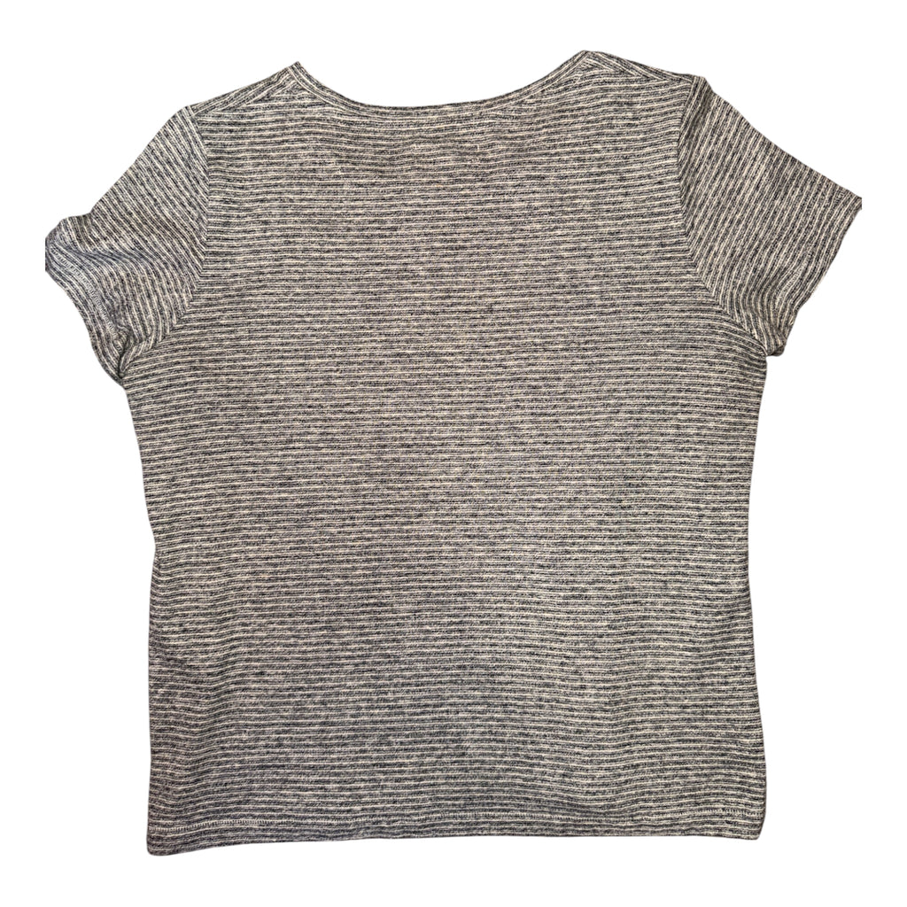 Gray Striped Short Sleeve T-Shirt