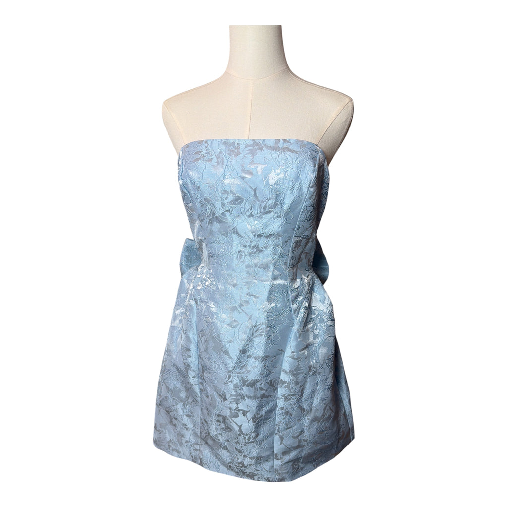Saints & Secrets Blue Satin Jacquard Dress